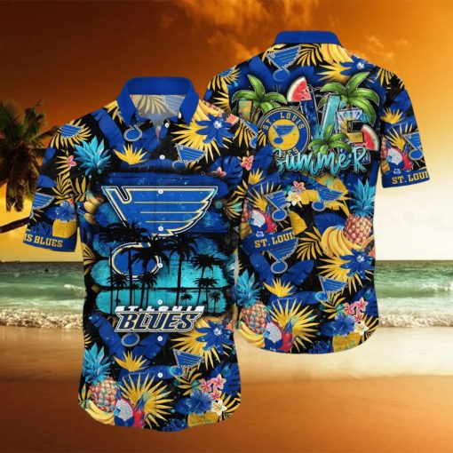 St  Louis Blues NHL Flower Hawaiian Shirt For Men Women Great Gift For Fans