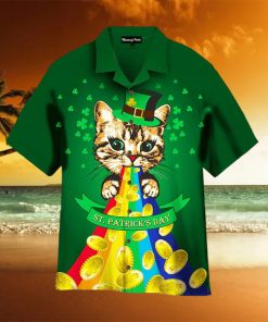 St Patrick’s Day Cute Cat Hawaiian Shirt Gift For Men Women