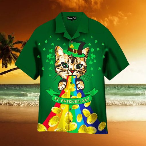 St  Patrick’s Day Cute Cat Hawaiian Shirt Gift For Men Women