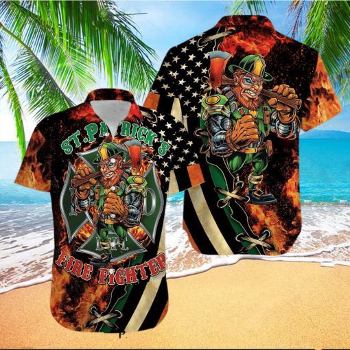 St Patricks Day Firefighter Unisex High Fashion Hawaiian Shirt