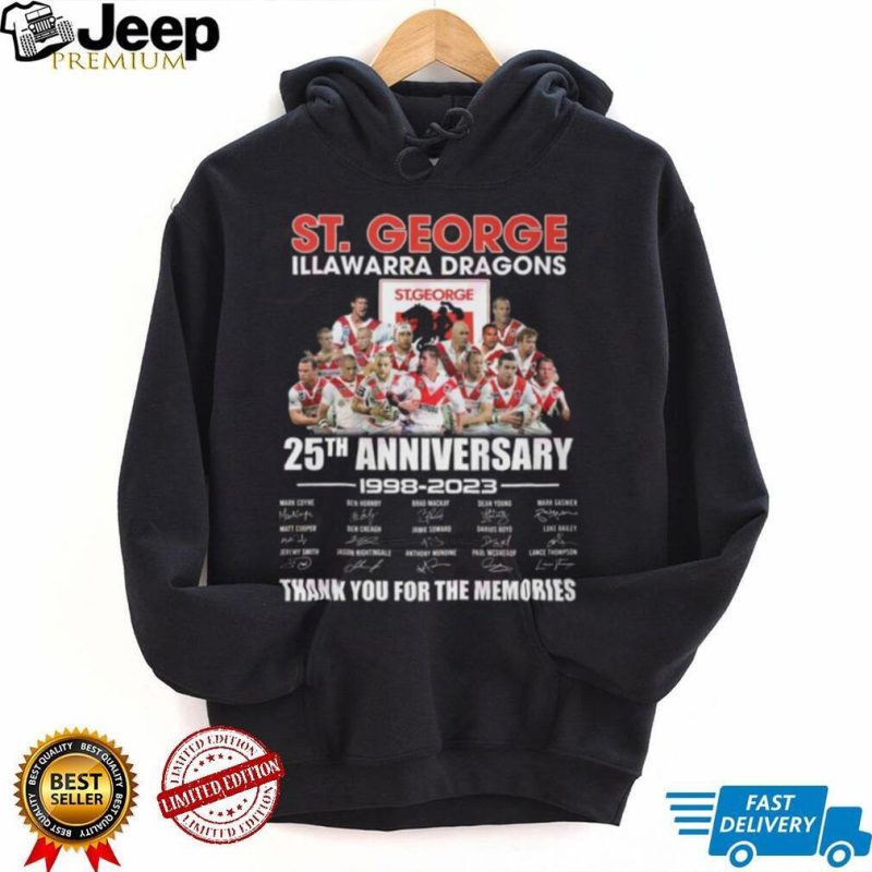 St. George Illawarra Dragons 25th Anniversary 1998 – 2023 Thank You For The Memories T Shirt