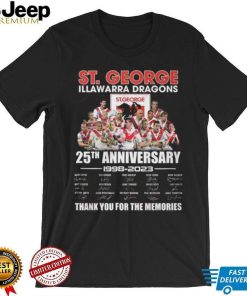 St. George Illawarra Dragons 25th Anniversary 1998 – 2023 Thank You For The Memories Shirt