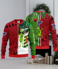 St. Louis Blues Grinch & Scooby doo Christmas Ugly Sweater 1