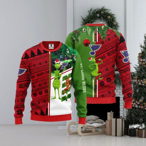 St. Louis Blues Grinch & Scooby doo Christmas Ugly Sweater 1