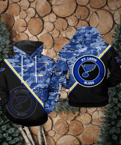 St. Louis Blues NHL Camo Team 3D Printed Hoodie