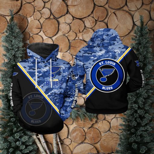 St. Louis Blues NHL Camo Team 3D Printed Hoodie