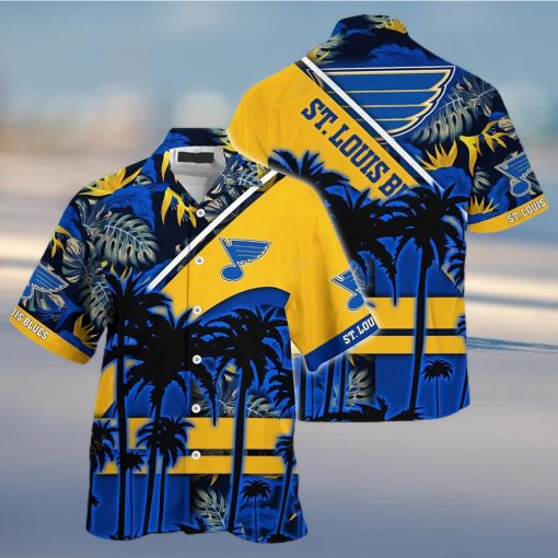 St. Louis Blues NHL Coconut Tree And Tropical Pattern Hawaiian Shirt