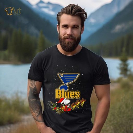 St. Louis Blues NHL Santa Snoopy and Woodstock Christmas Shirt