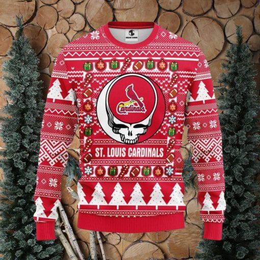 St. Louis Cardinals Grateful Dead Ugly Christmas Sweater Xmas Christmas Holiday Gift For Fans