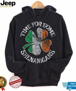 St. Patrick's Time For Some Shenanigans Clover Funny Party T Shirt