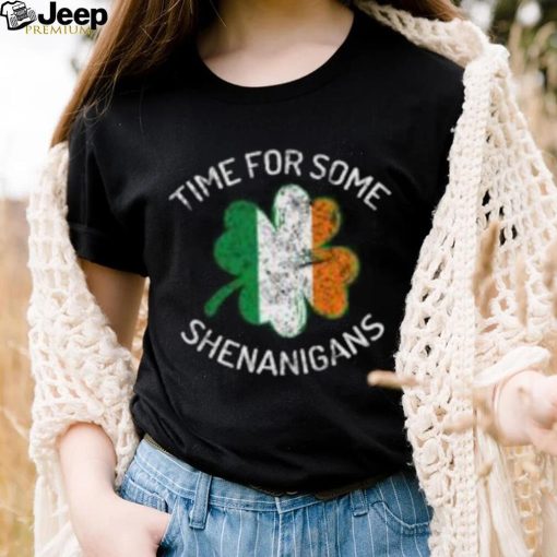 St. patrick’s day time for some shenanigans clover irish flag shirt