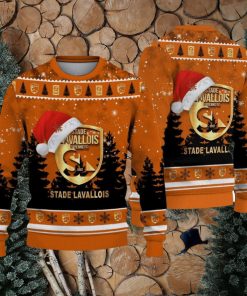 Stade Lavallois Logo Wearing Santa Hat Ugly Christmas Sweater Unisex 3D Christmas sweater