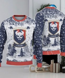 Stade Malherbe Caen Big Logo Pine Trees Big Fans Gift Christmas Sweater For Men And Women