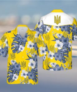 Stand With Ukraine Ukrainian Symbol Support Ukraine Yellow Hawaiian Shirt