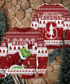 Stanford Cardinal NCAA Grinch Hug Logo Ugly Christmas Sweater Special Christmas Gift For Fans