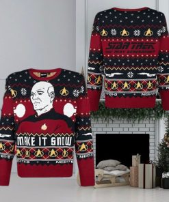 Star Trek The Next Generation Make It Snow Unique Design For Holiday Ugly Christmas Sweater