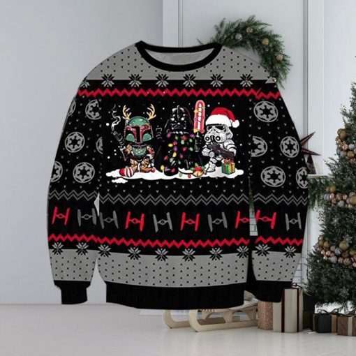 Star War Darkside Ugly Knitted Whiskey Christmas 3D Sweater For Men And Women