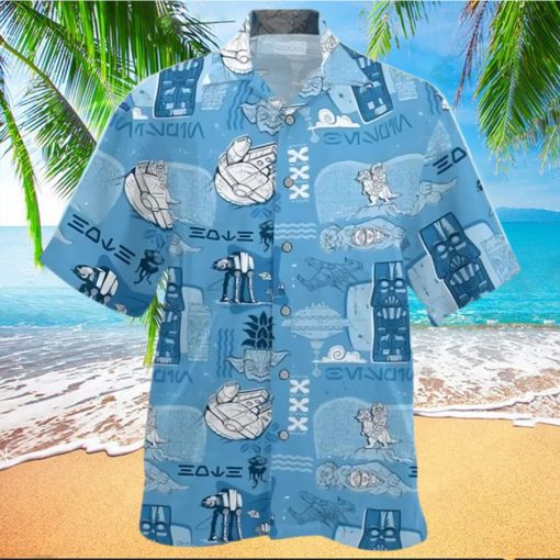 Star War Sketch Drawing Disney Cruise 2023 Disney Hawaiian Shirt