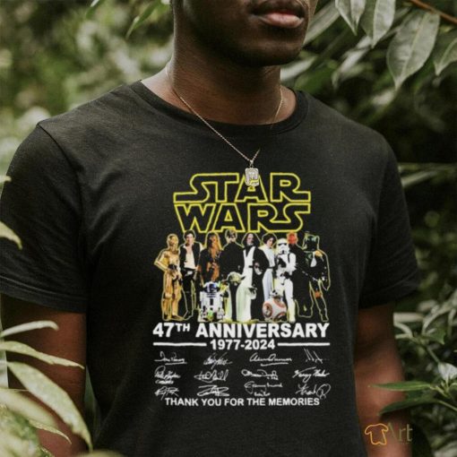 Star Wars 47th Anniversary 1977 – 2024 Signatures Thank You For The Memories T  shirt