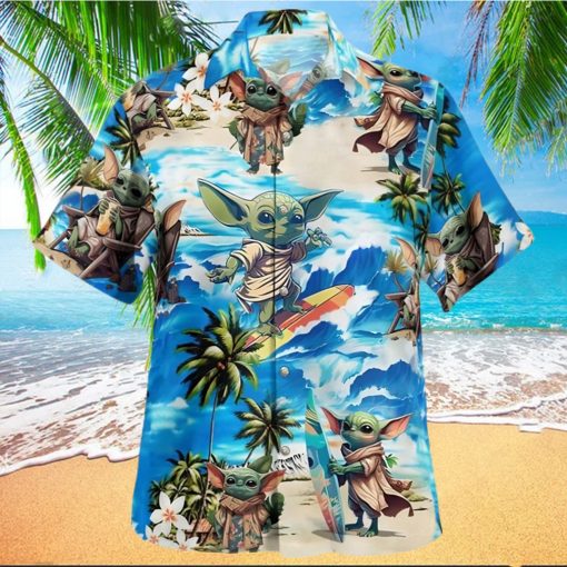 Star Wars Baby Yoda Surfing Beach Hawaiian Shirt