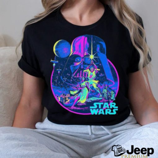 Star Wars Bright Classic Neon Poster Art Graphic T Shirt