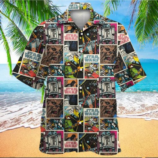 Star Wars Comic 80s Pattern Hawaiian Shirt