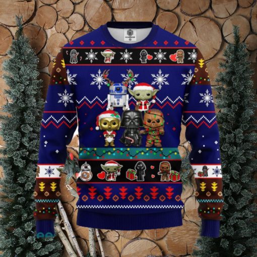 Star Wars Cute Ugly Christmas Sweater Blue 2 Amazing Gift Men And Women Christmas Gift