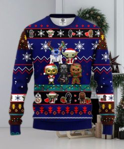 Star Wars Cute Ugly Christmas Sweater Blue For Christmas Gift