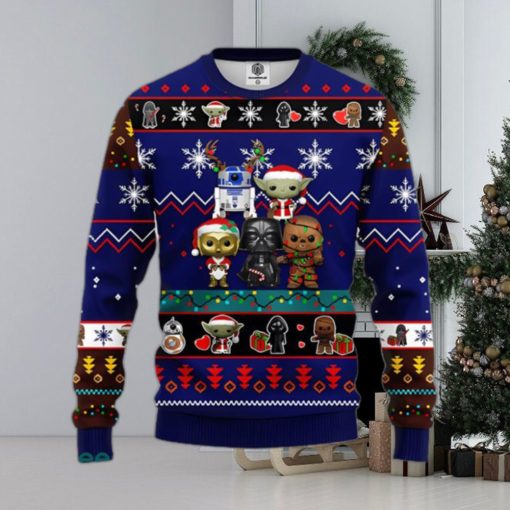 Star Wars Cute Ugly Christmas Sweater Blue For Christmas Gift