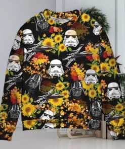 Star Wars Darth Vader Stormtrooper Helmet Autumn Wild Sunflowers Ugly Christmas Sweater