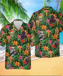 Star Wars Disney Cartoon Movie Colorful Tropical Leaves Floral Disney Hawaiian Shirt