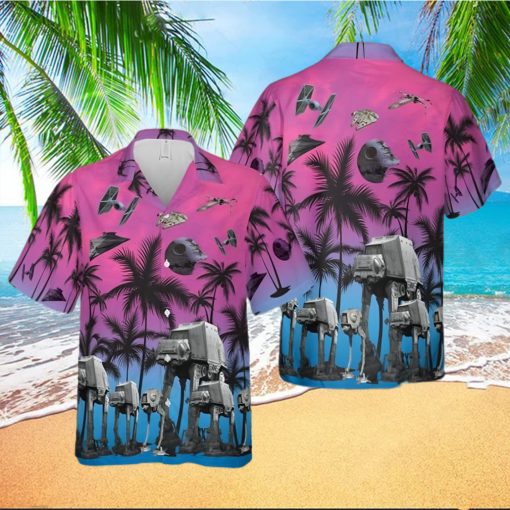 Star Wars Funny Summer Tropical Purple Hawaiian Shirt