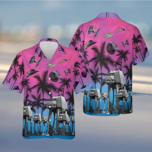 Star Wars Funny Summer Tropical Purple Hawaiian Shirt