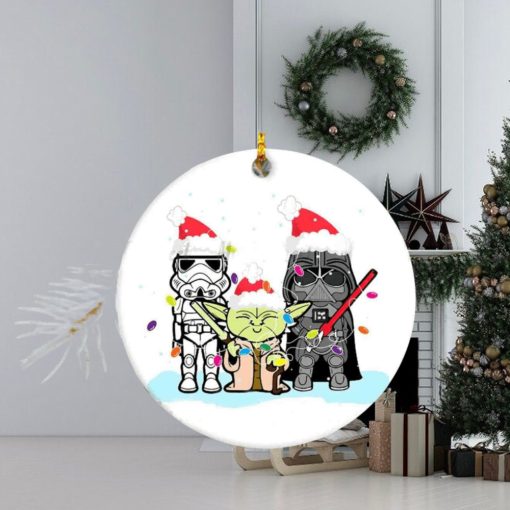 Star Wars Merry Christmas Ceramic Ornament, Baby Yoda & Darth Vader, Xmas Decor