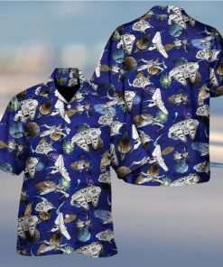 Star Wars Ship Schematic Galaxy Hawaiian Shirt