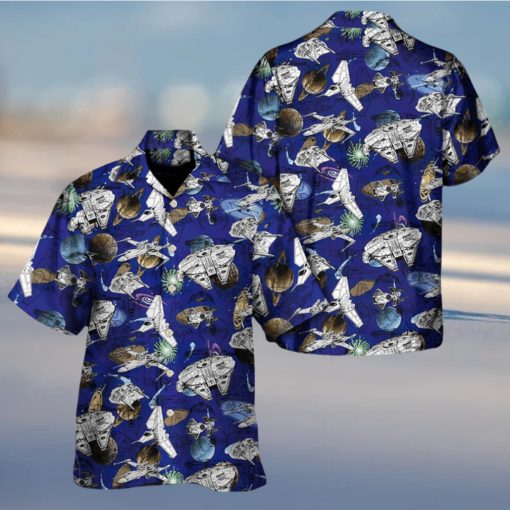 Star Wars Ship Schematic Galaxy Hawaiian Shirt