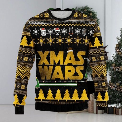 Star Wars Yellow And Green Bling Style Ugly Sweater AOP Funny For Men And Women Gift Christmas