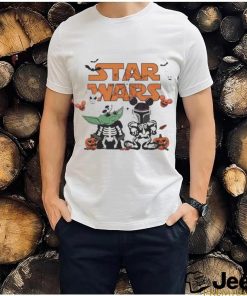 Star Wars Yoda And Boba Fett Skeleton Halloween Shirt