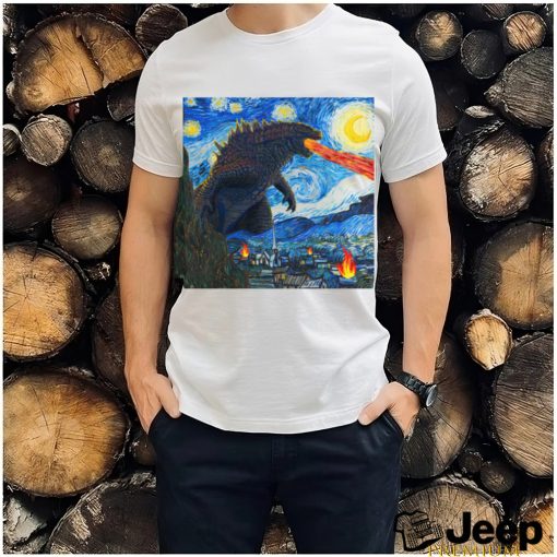 Starry night godzilla 2023 t shirt