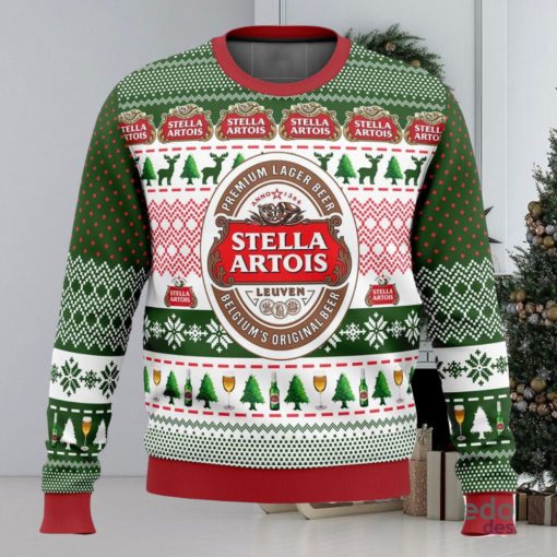 Stella Artois 3D Ugly Christmas Sweater Christmas Gift Ideas Party Gift