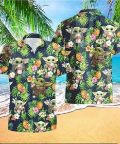 Stella Artois Beer Baby Yoda Tropical Flowery Funny Summer Beach Hawaiian Shirt And Shorts