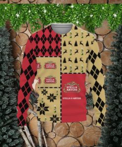 Stella Artois Beers Merry Christmas Whiskey And Beers Reindeer Pattern Ugly Christmas Sweater