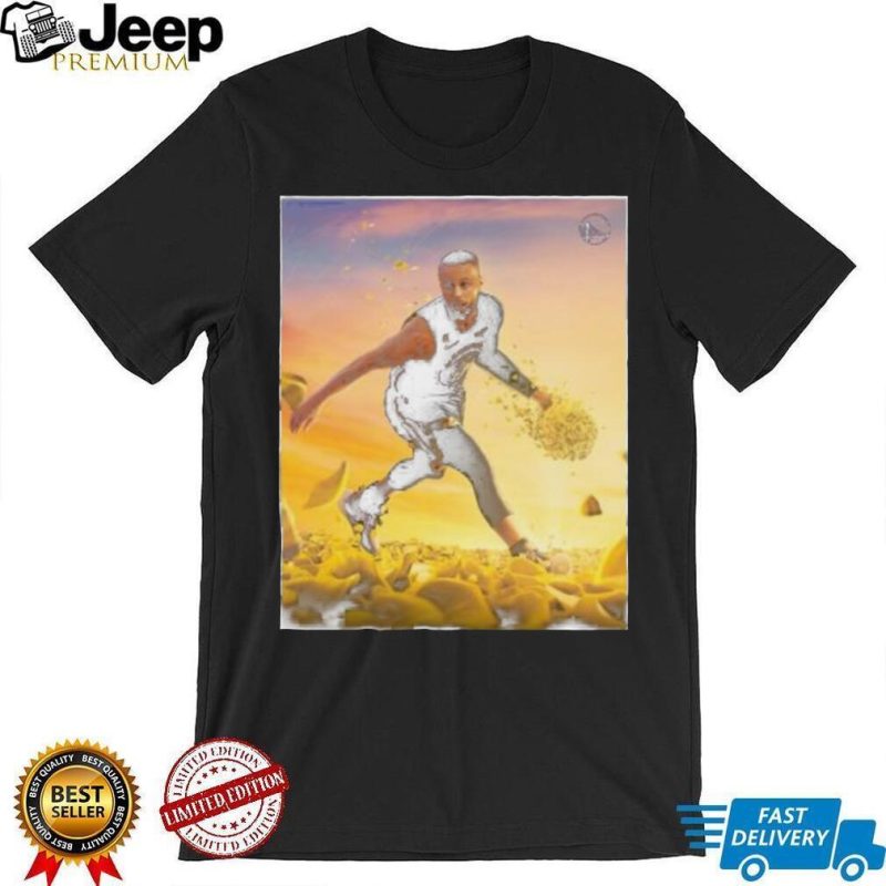 Stephen Curry play in the Golden State Warriors with the Los Angeles Lakers shirt