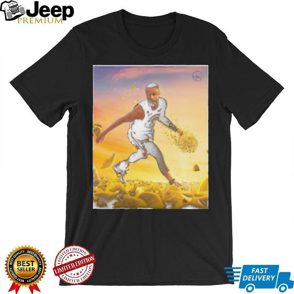 Stephen Curry play in the Golden State Warriors with the Los Angeles Lakers shirt