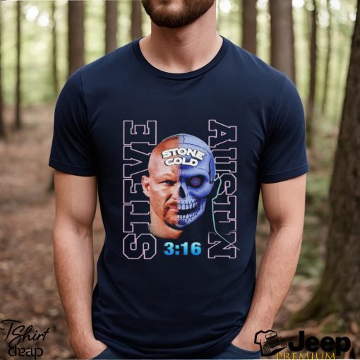 Steve Austin Stone Cold half skull retro shirt