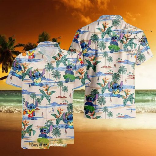 Stich Family Beach Disney Hawaiian Shirt