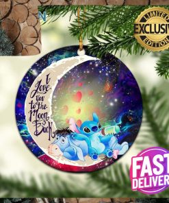 Stitch And Eeyore Couple Love You To The Moon And Back Galaxy Xmas Custom Name Tree Decorations Ornament