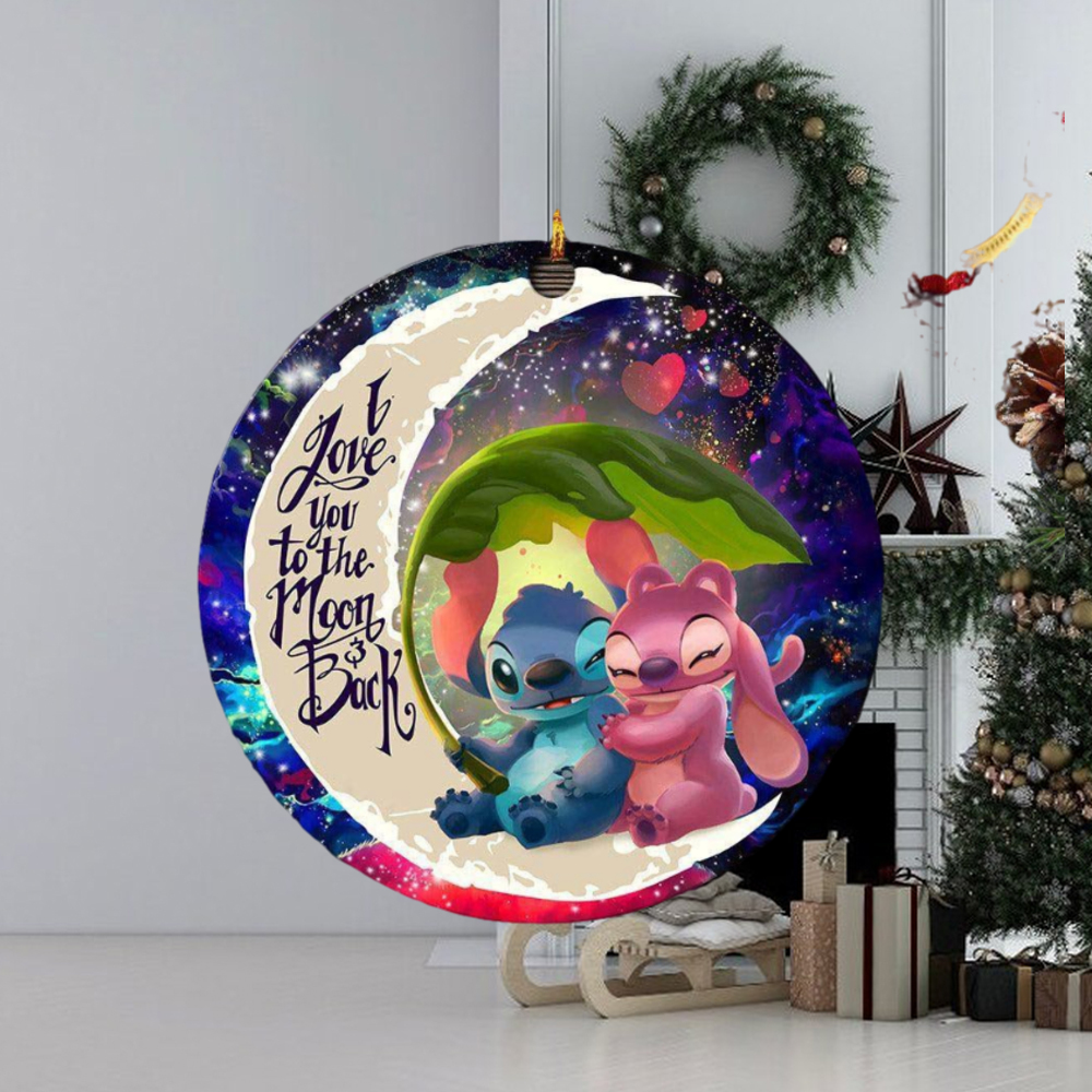 Cute Baby Stitch I Love You To The Moon And Back Christmas Tree Decorations  2023 Xmas Ornament - Masteez