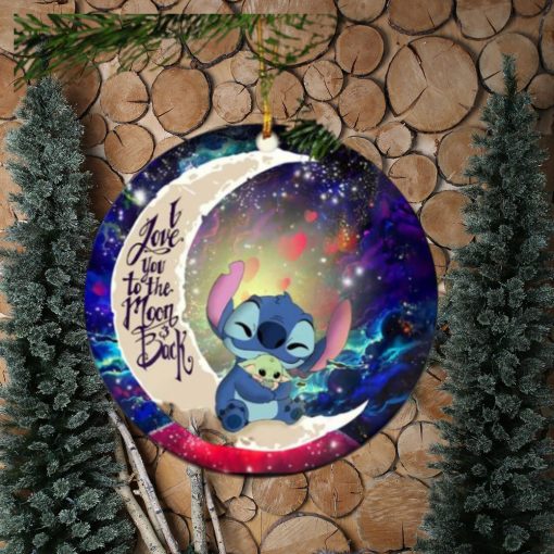 Stitch Hold Baby Yoda Love You To The Moon Galaxy Perfect Gift For Holiday Ornament