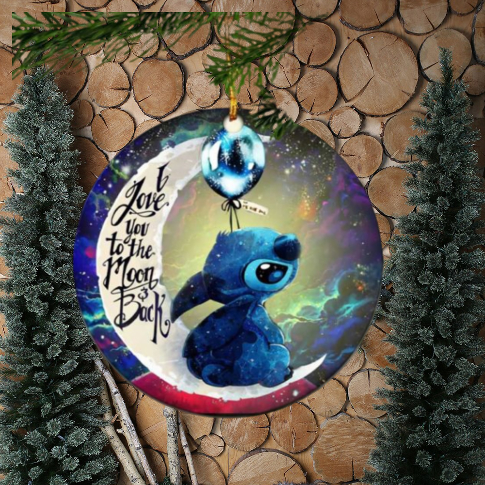 Stitch Love You To The Moon Galaxy Perfect Gift For Holiday Tree  Decorations Ornament - Binteez